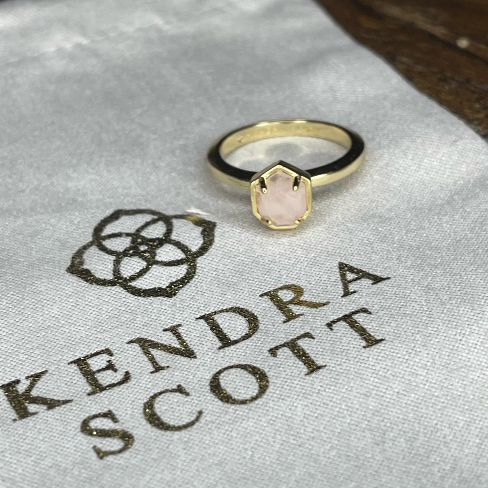 NWOT- Kendra Scott Calvin Ring in Rose Quartz